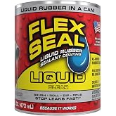 Flex Seal Liquid Rubber Sealant Coating, Waterproof, Clear, 16 oz | Stops leaks fast, brush, roll, dip or pour on, UV resistant, prevents rust, corrosion, roof, basement, RV, gutters, masonry