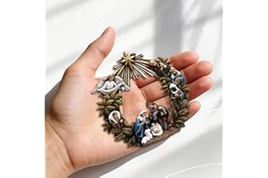 Nativity Scene Adhesive Shaped Acrylic Decoration, Suitable for Home Décor in Living Room or Office. Idea Gift Choice: Hallow