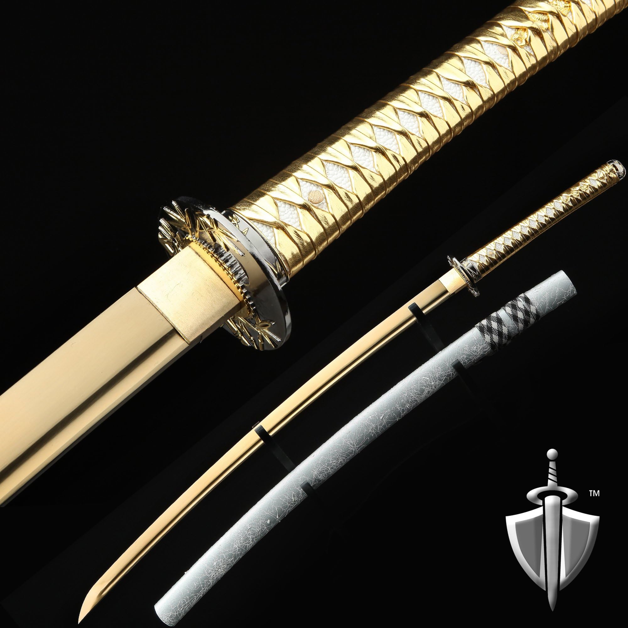 Auway 40" Fully Handmade High Carbon Steel Full Tang Blade Japanese Katana Samurai Sword