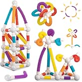 LONEEDY 48PCS Retractable Magnetic Sticks Building Toy Set-Flexible Magnetic Rods &amp; Balls,Educational Building Blocks for 3+Kids (48PCS)