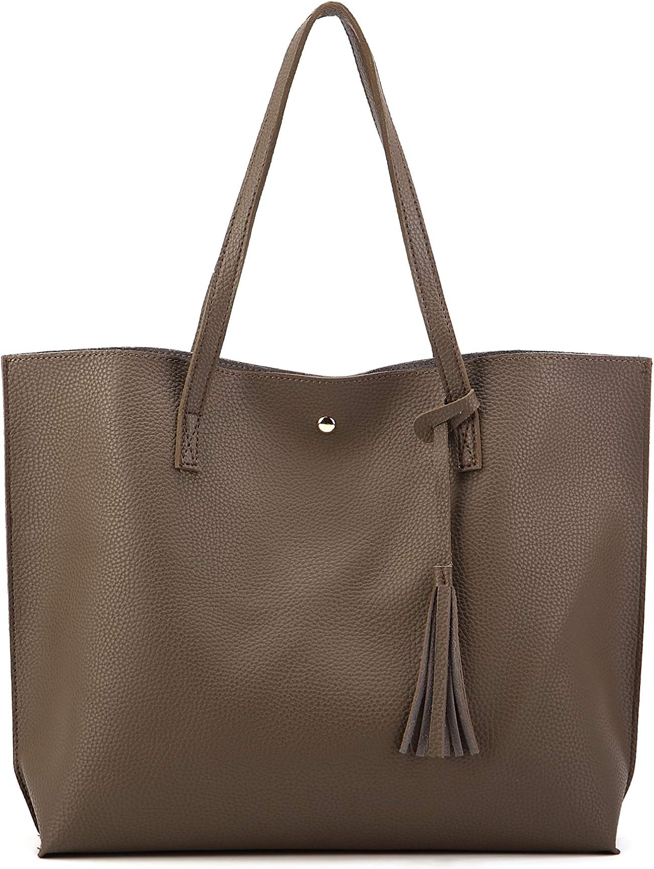 Women Tote Bags Top Handle Satchel Handbags PU Faux Leather Tassel Shoulder Purse