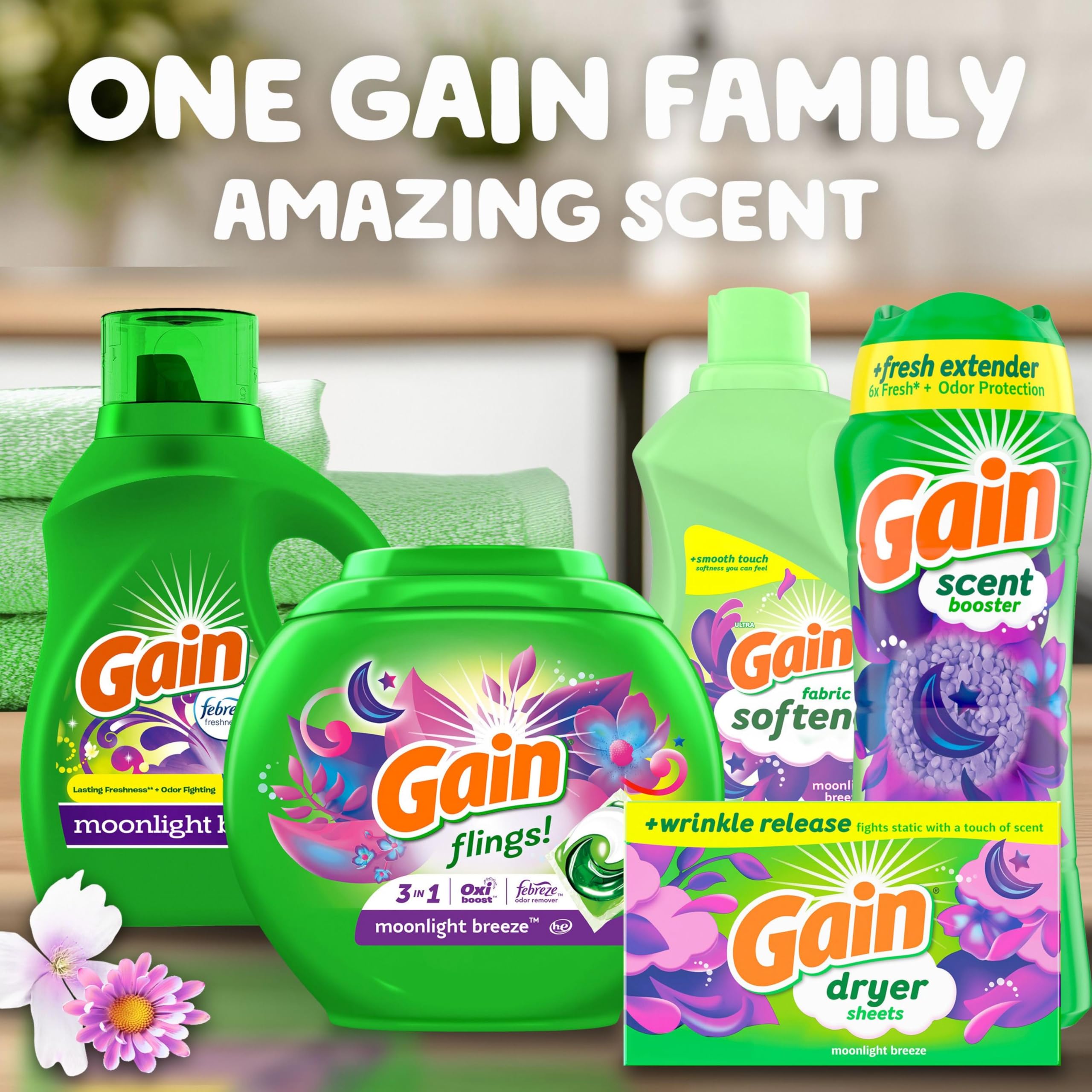 Gain Fireworks In-Wash Scent Booster Beads, Moonlight Breeze, 24 oz