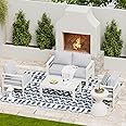 UDPATIO Aluminum Patio Furniture Set, Metal Patio Furniture Outdoor Couch, Aluminum Patio Chairs Outdoor Seating Set for Balcony(Include 4 Sofa Cover)
