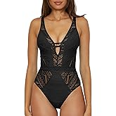 Becca Color Play One Piece Swimsuit, Plunge Neck, Crochet, Bathing Suits for Women