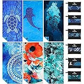 Yongoes 6 Pack Microfiber Lightweight Thin Beach Towel Sand Free Quick Dry Super Absorbent Large Towels for Swimming Pool Yoga Gym Travel Vacation Beach Accessories Essentials for Adults