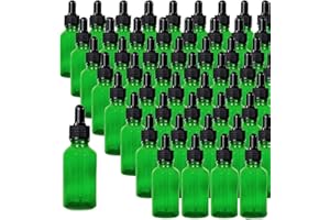 Easeen 48 Pack 1oz Glass Dropper Bottles, Green Eye Dropper Bottles with Glass Droppers for Essential Oils, Perfumes (30ml, Green)