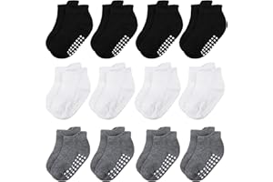 jealkip Baby and Toddler Socks,Soft Cotton Non-Slip Ankle Socks for New Born,Boys and Girls