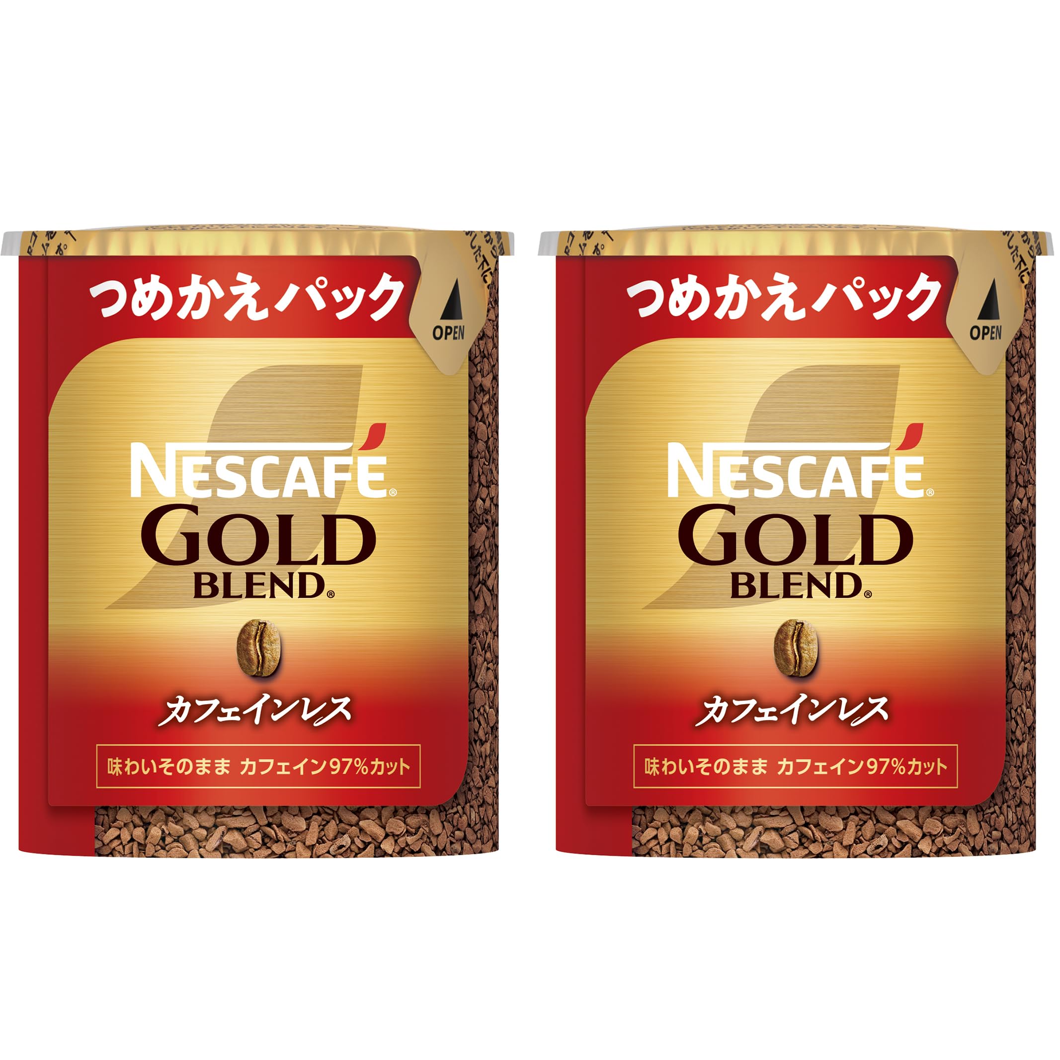 ネスカフェ ゴールドブレンド カフェインレス エコ&システムパック 60g×2本(60杯分),レギュラー ソリュブル コーヒー,詰め替え用商品画像