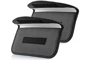 ONEVER 2 Pack Faraday Bags for Car Keys and Cell Phone, Signal Blocking Key Pouch Wallet, Anti-Tracking Anti Theft Car Protection, Cell Phone Signal Jammer WiFi/GSM/LTE/NFC/RFID, GPS Blocker Bag