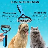 Candure Dematting Comb for Dogs and Cats Dual Sided 17+9 Deshedding Tool view 2