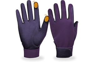 ChinFun Women's 100% Leather Insulated Horse Riding Gloves Breathable Equestrian Gloves Outdoor Horseback Gloves