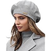 niceacsrise Beret - Warm Lined Wool Angora Knit Berets - French Paris Hat for Women