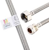 Home Range WRAS 900mm Flexi Pipe Connector 15mm x 1/2 BSP 304 Stainless view 2