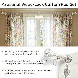 Zeerobee Wood Curtain Rods for Windows 66 to 120, 1