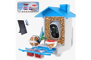 Twesync Bird Feeder with Camera, 2K HD Bird Video Capture, 5000mAh Battery with Solar Panel, Instant Arrival Alerts, Live View, AI Bird Species Identification, Perfect for Bird Lovers