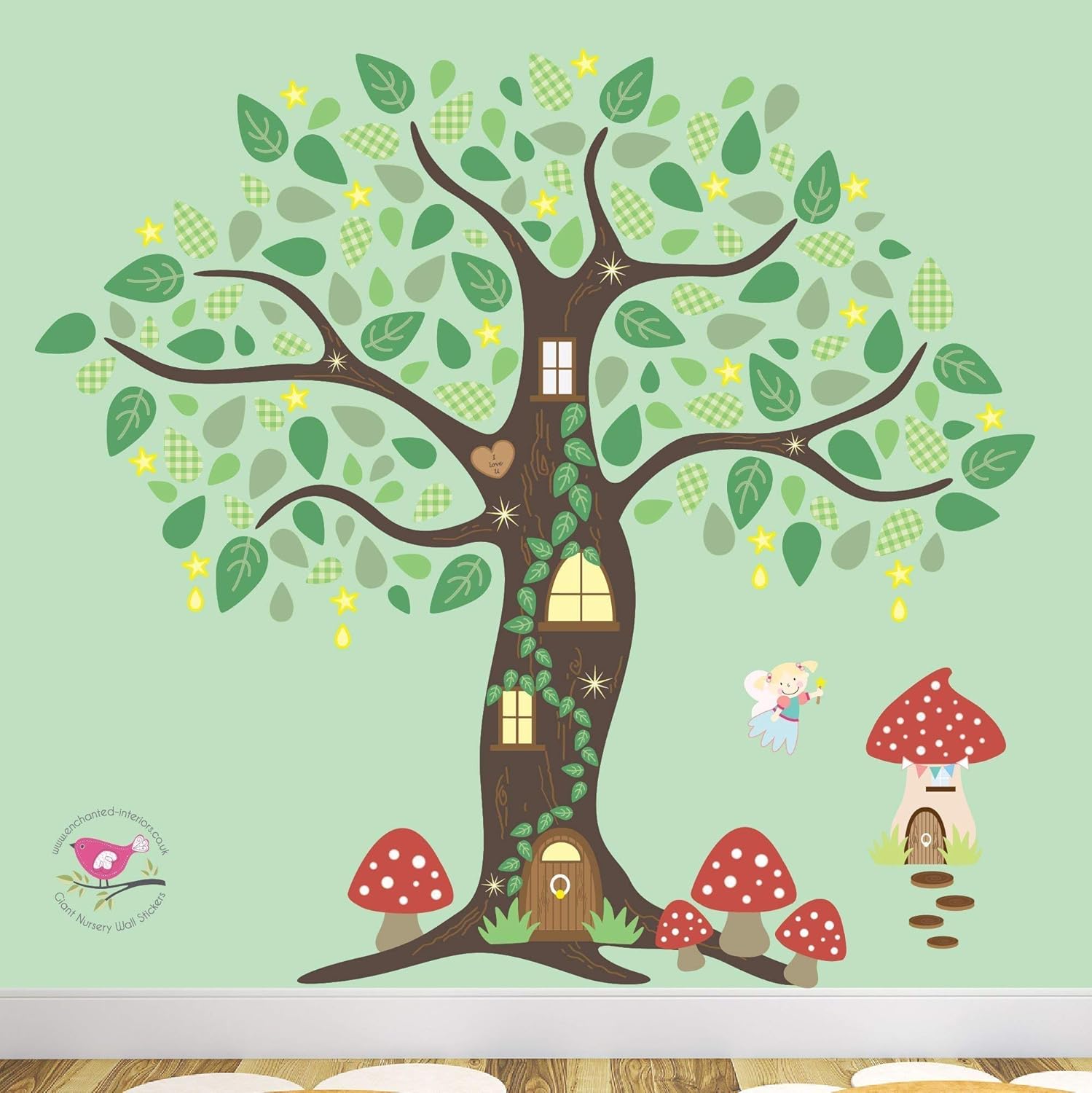 Enchanted Tree Fairy Nursery Wall Stickers, Woodland Forest Wall Decals