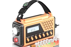 SIYEGK Emergency Weather Radio 37000mWh,Hand Crank Solar Radio, NOAA/AM/FM/SW Weather Alert Radio with Bluetooth,USB Charged, SOS Alarm,LED Torch Reading Light, Headphone Jack,for Indoor Camping Hurricane