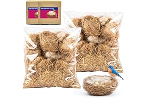 2Pack Bird Nesting Material, Bird Nests Bedding for any Hanging Holder, Soft, Warm and eco-friendly Supa Natural Bedding & Ne
