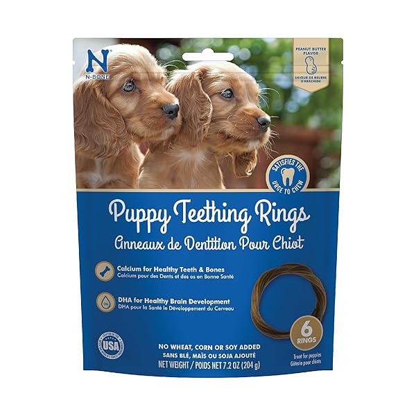 N-BONE PUPPY TEETHING RINGS PEANUT BUTTER FLAVOR DOG...