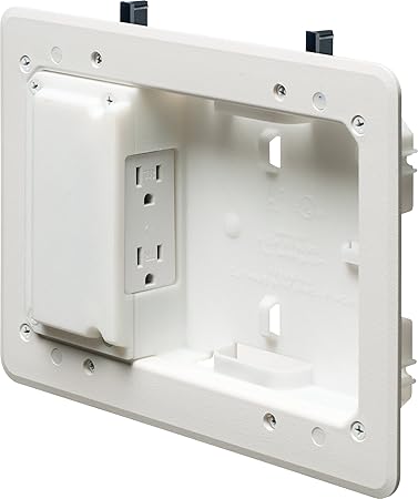 Arlington Tvl508 1 Low Profile Tv Box For Shallow Walls 8 Inch X 5 Inch Box 1 2 Inch Or 5 8 Inch Drywall 1 Pack Electrical Boxes Amazon Com