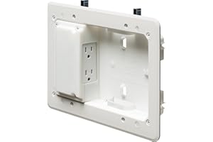 Arlington TVL508-1 Low Profile TV Box for Shallow Walls, 8-inch x 5-inch Box, 1/2-inch or 5/8-Inch Drywall, 1-Pack