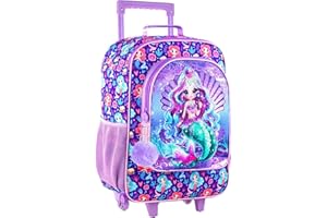 Kids Luggage with Wheels for Girls, Cute Mermaid Rolling Carry on Suitcase for Toddler Children