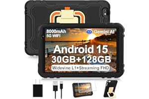 2025 Tablet 10 inch Android 15 Tablets 30GB RAM 128GB ROM 1TB Expand, 8000mAh Octa-Core Tablet with Drop-Proof, Gemini AI, HD