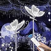 Wedding Butterfly Dimmable Floor Lamp: LED Butterflies Light with Remote Control - White & Warm Lights Butterfly Prop for Birthday Party Decoration - Baby Shower Bridal Shower Home Decor (11.8 in, 2)