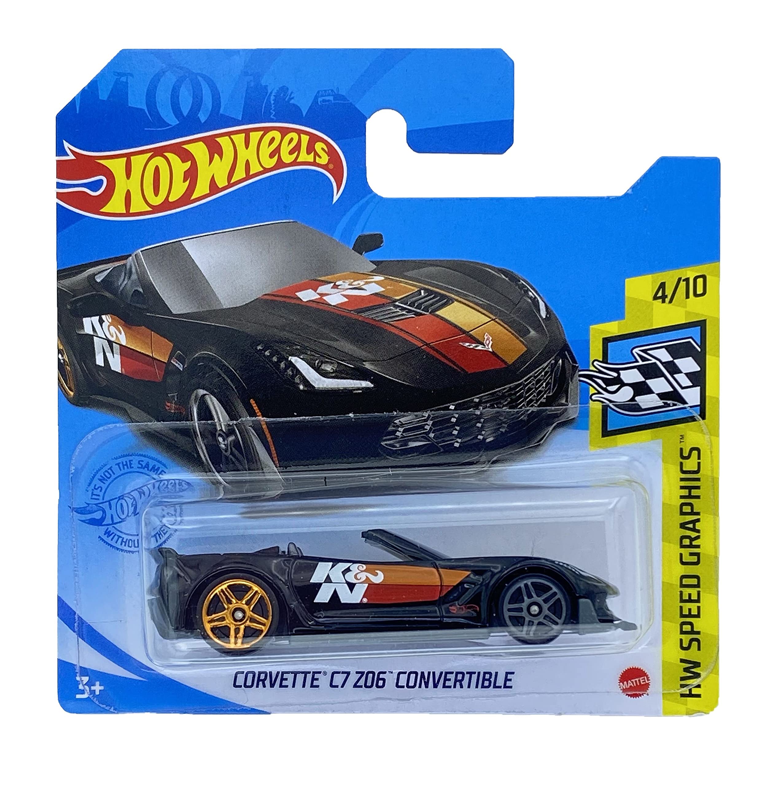 Hot Wheels Corvette C7 Z06 Convertible (Black - K&N) 4/10 HW Speed Graphics 2021 - 114/250 (Short Card) GRY41