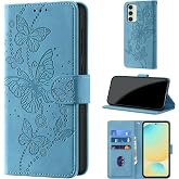 Case Wallet for Samsung Galaxy S24 FE, Light Blue | RFID Blocking, 3 Card Holder Stand, Shockproof TPU Shell, PU Leather Magnetic Closure, 6.7-inch