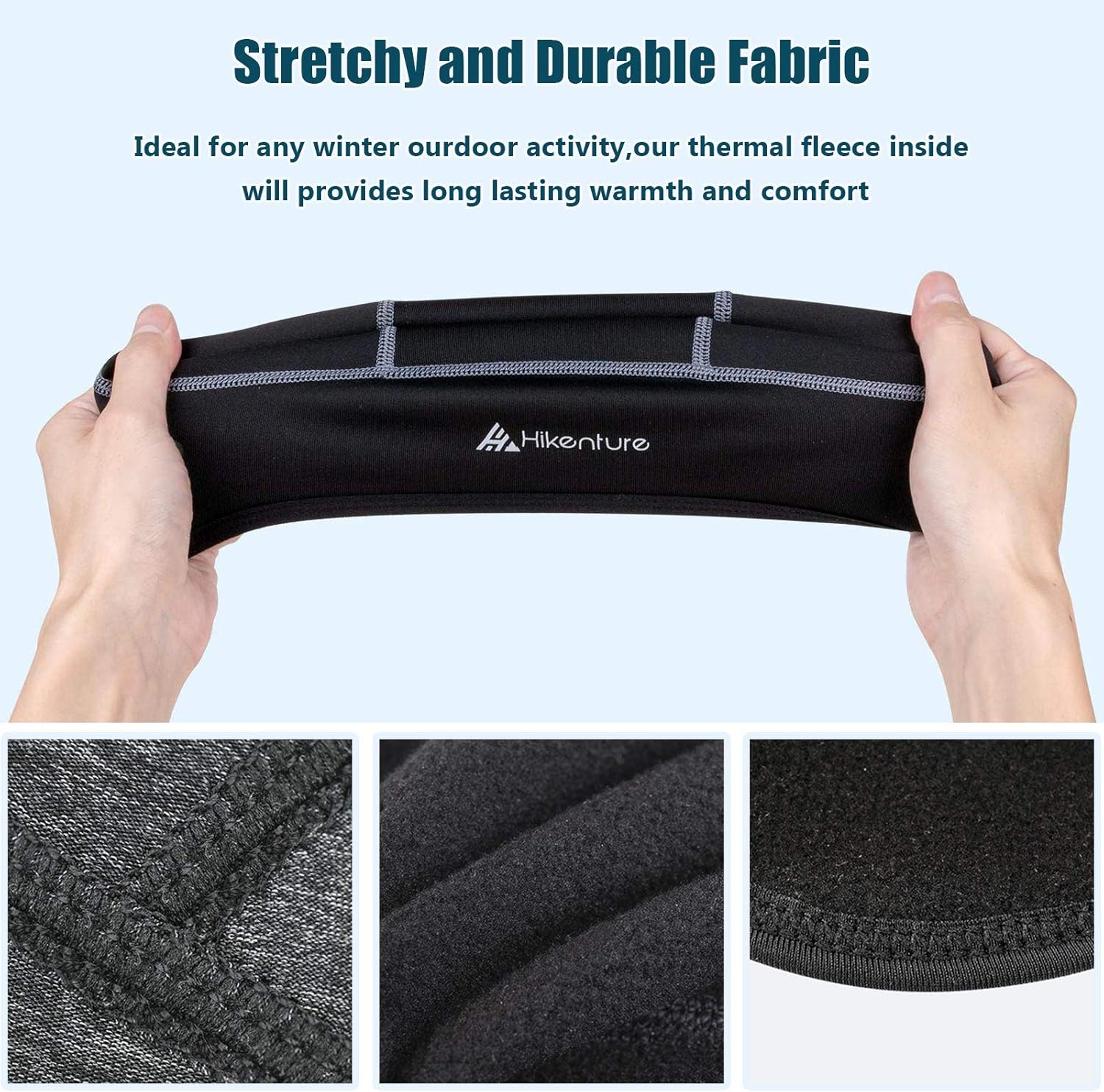 Hikenture Winter Skull Cap Helmet Liner for Men Women Thermal Cycling Hat Black: Clothing