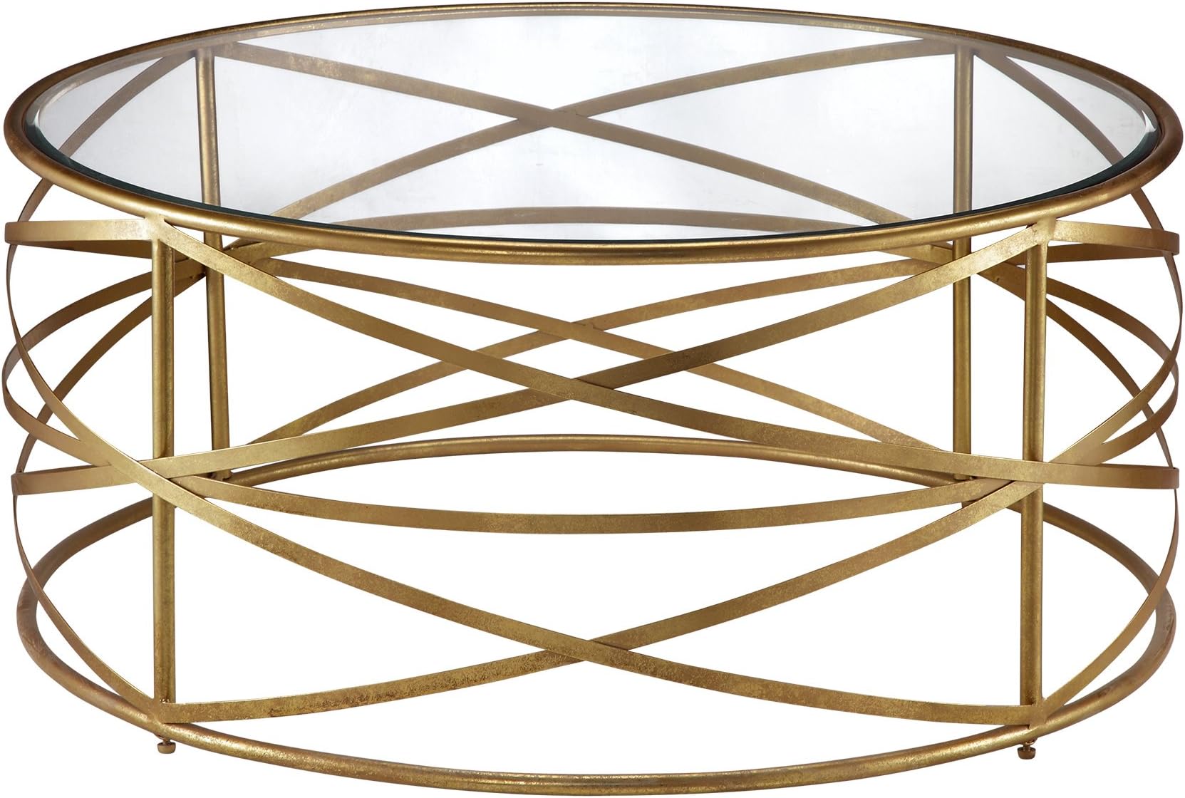 GMH Stripes Gold Round Coffee Table