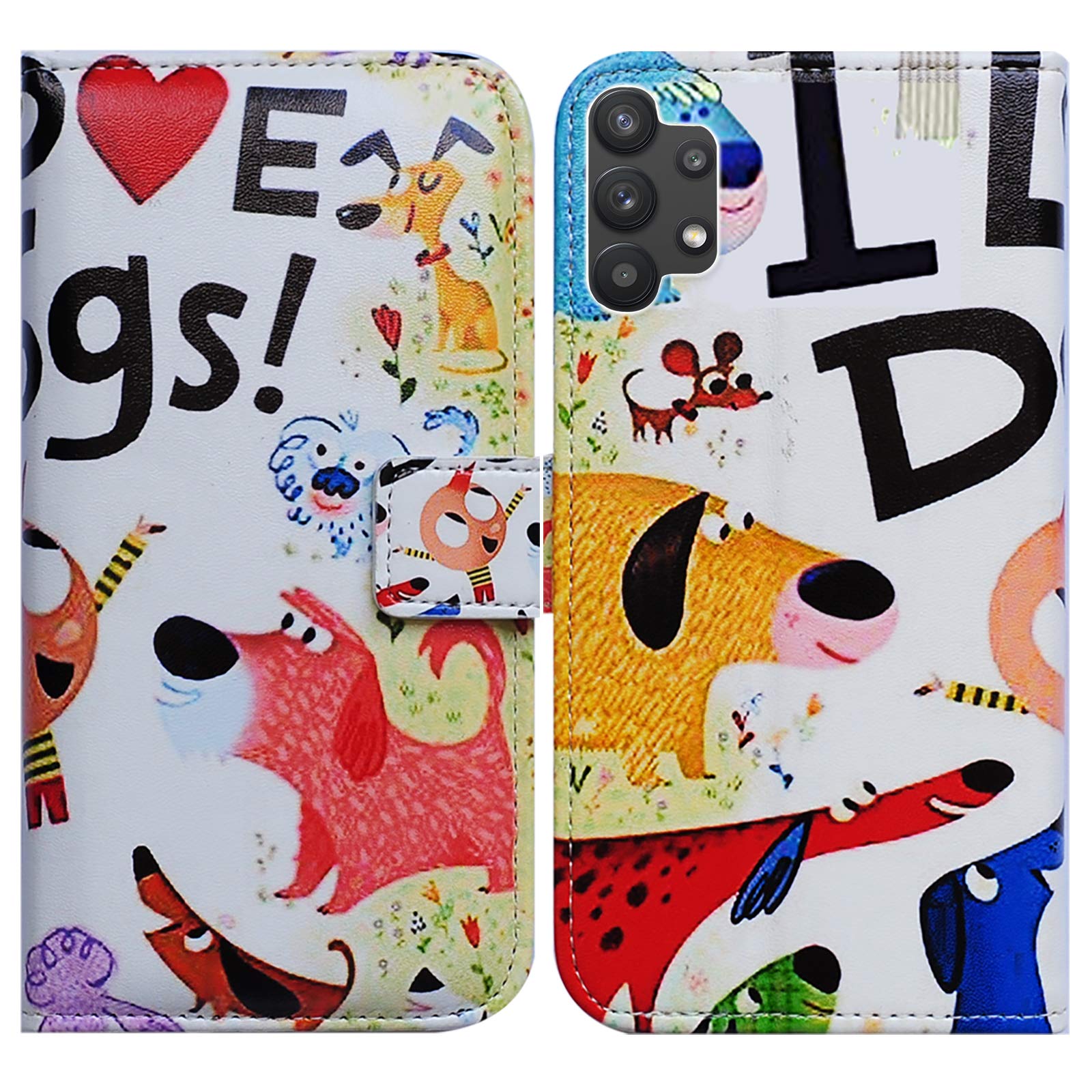 Bcov Galaxy A32 5G Case, Colorful Cute Dogs Leather Flip Phone Case Wallet Cover with Card Slot Holder Kickstand For Samsung Galaxy A32 5G 2021 — image 1