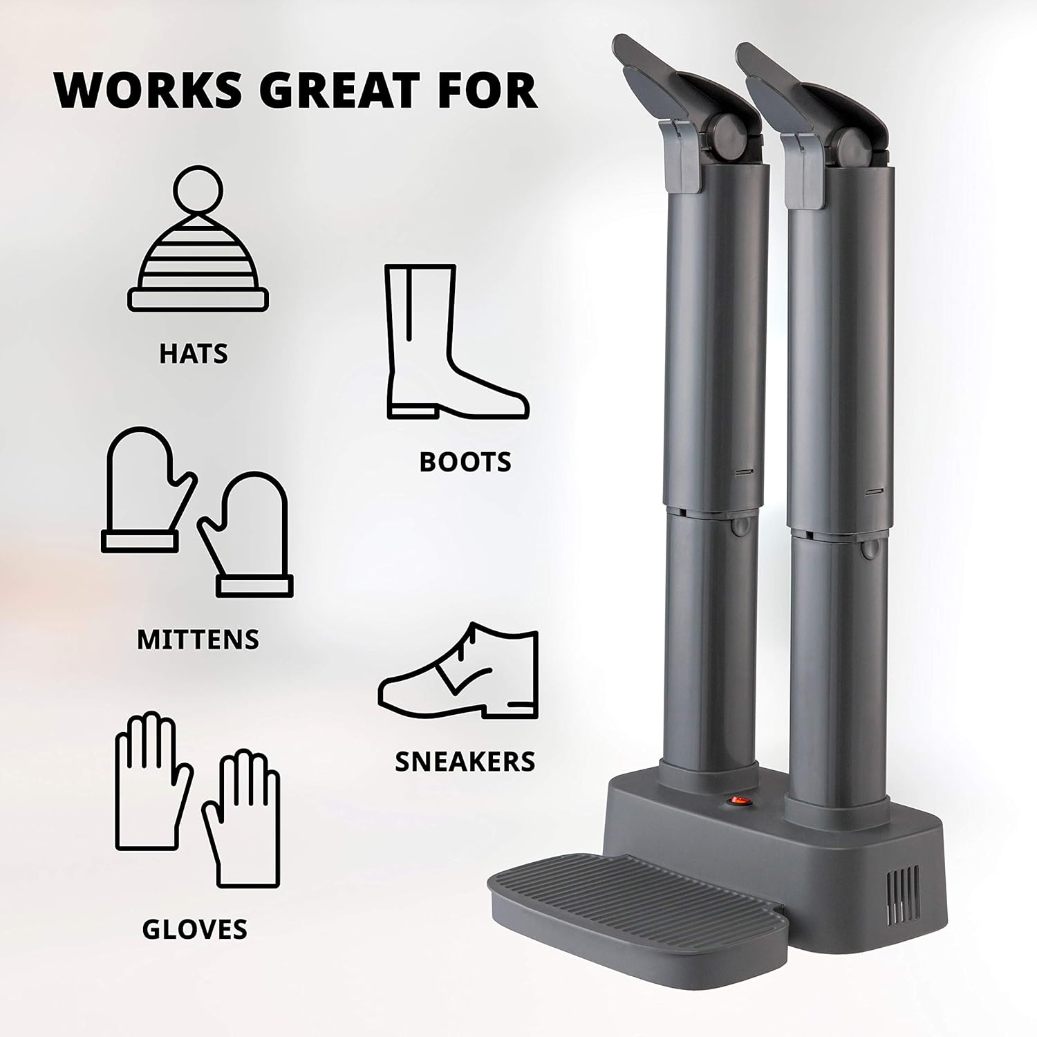 LiveFine Boot Dryer - Electric Fan-less Heated - Snow Boots, Shoes, Gloves, Winter Gear & Footwear - Fast, Quiet, On/Off Switch, Eliminates Dampness & Prevents Odor from Water, Sweat, Mold & Bacteria: Shoes