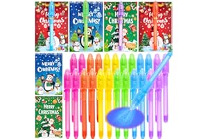 Christmas Invisible Ink Pens for Kids, 24Pack Spy Pen with UV Light, Christmas Goodie Bag Fillers in Bulk, Party Supplies Fav