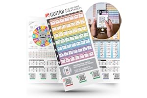 iVideosongs All-In-One Guitar Cheatsheet • Guitar Chords, Scales & Triads Guitar Reference Charts • Full Color with Circle of Fifths, Tab & CAGED Guitar • Free Access to 150+ Guitar Tutorials