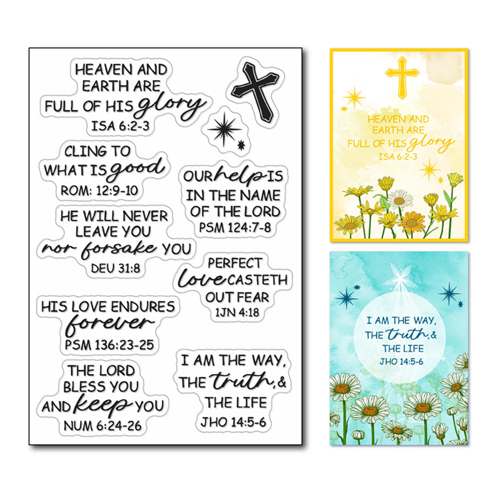arriettycraft Christian Bible Verses Clear Stamps for Card Making or Journaling, Bible Quotes Rubber Stamps Bible Verse Silicone Stamps for Scrapbooking Paper Crafts Decoration
