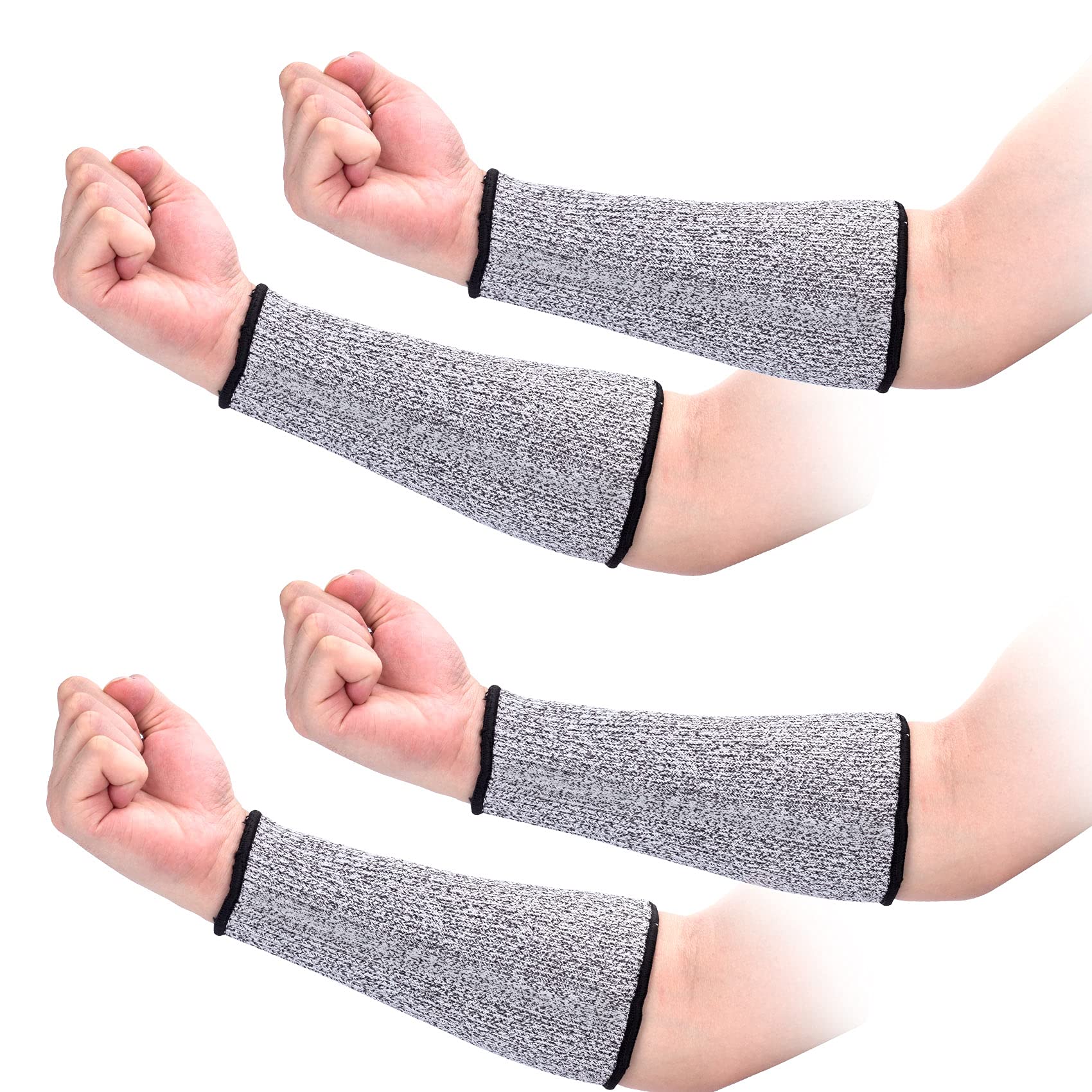 ANCIRS 2 Pairs 22cm Cut Resistant Sleeves for Arm Protection, Protective Arm Sleeve Guards for Dog Bite, Cooking, Sun Exposure Burn- Grey — image 1