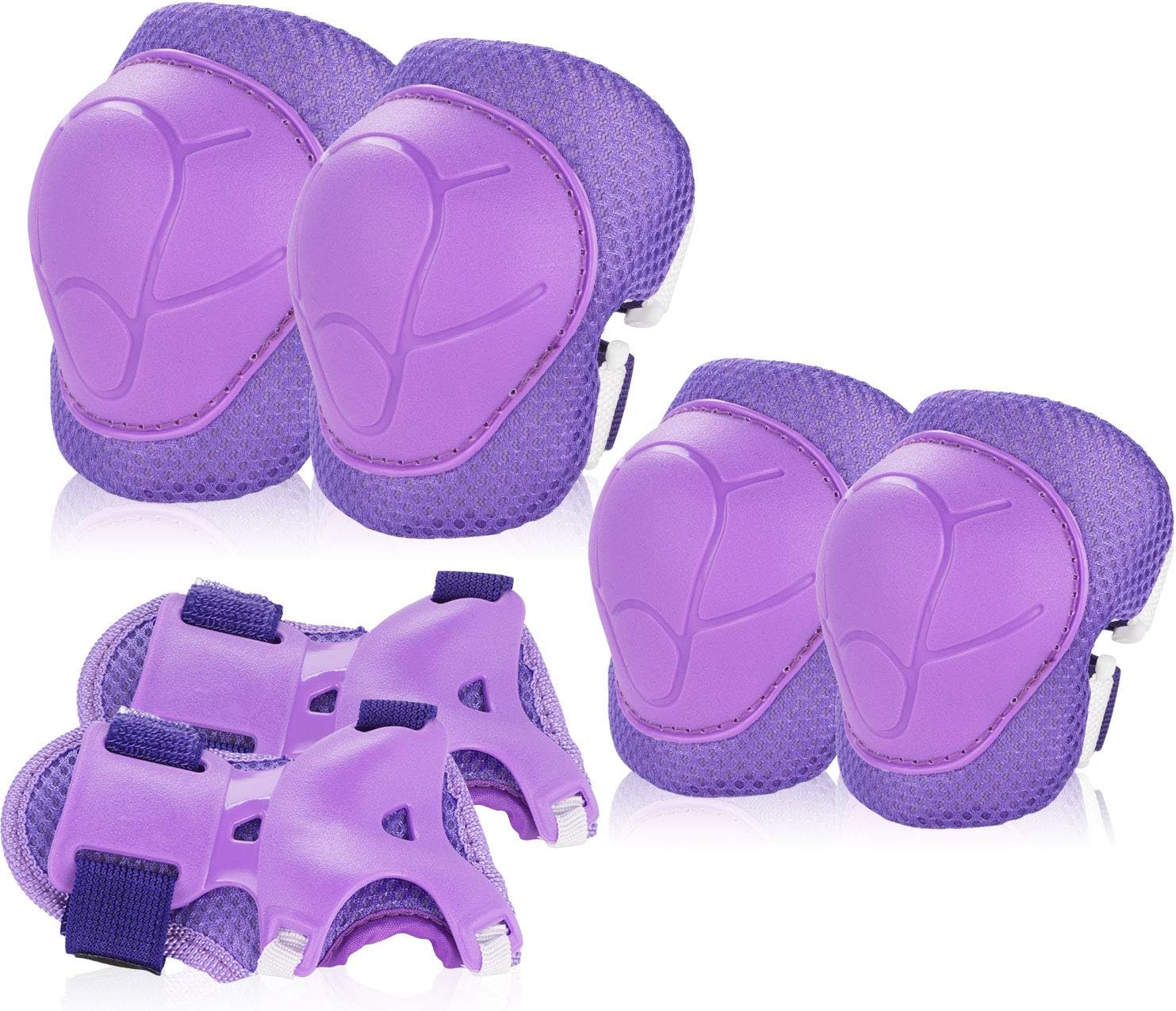 BOSONER Kids/Youth Knee Pad Elbow Pads Guards Protective Gear Set for Roller Skates Cycling BMX Bike Skateboard Inline Skatings Scooter Riding Sports (Purple) : Sports & Outdoors