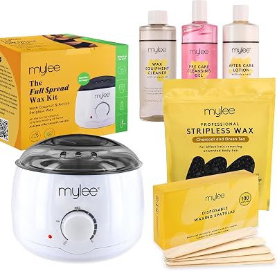 MYLEE Professional Complete Waxing Kit with Wax Heater & 500g Hard Wax Beads