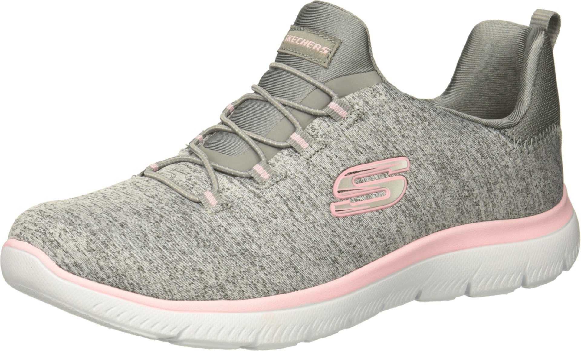 Skechers Summit - Quick Getaway Grey/Light Pink 8 C - Wide Image