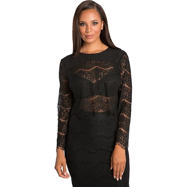 Free People Women's All Day Lace Long Sleeve Blouse, Black, S at Amazon  Women's Clothing store