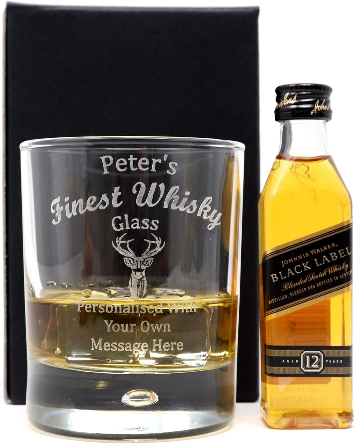 Engraved/Personalised *Finest Whisky Design* Bubble Based Glass Tumbler