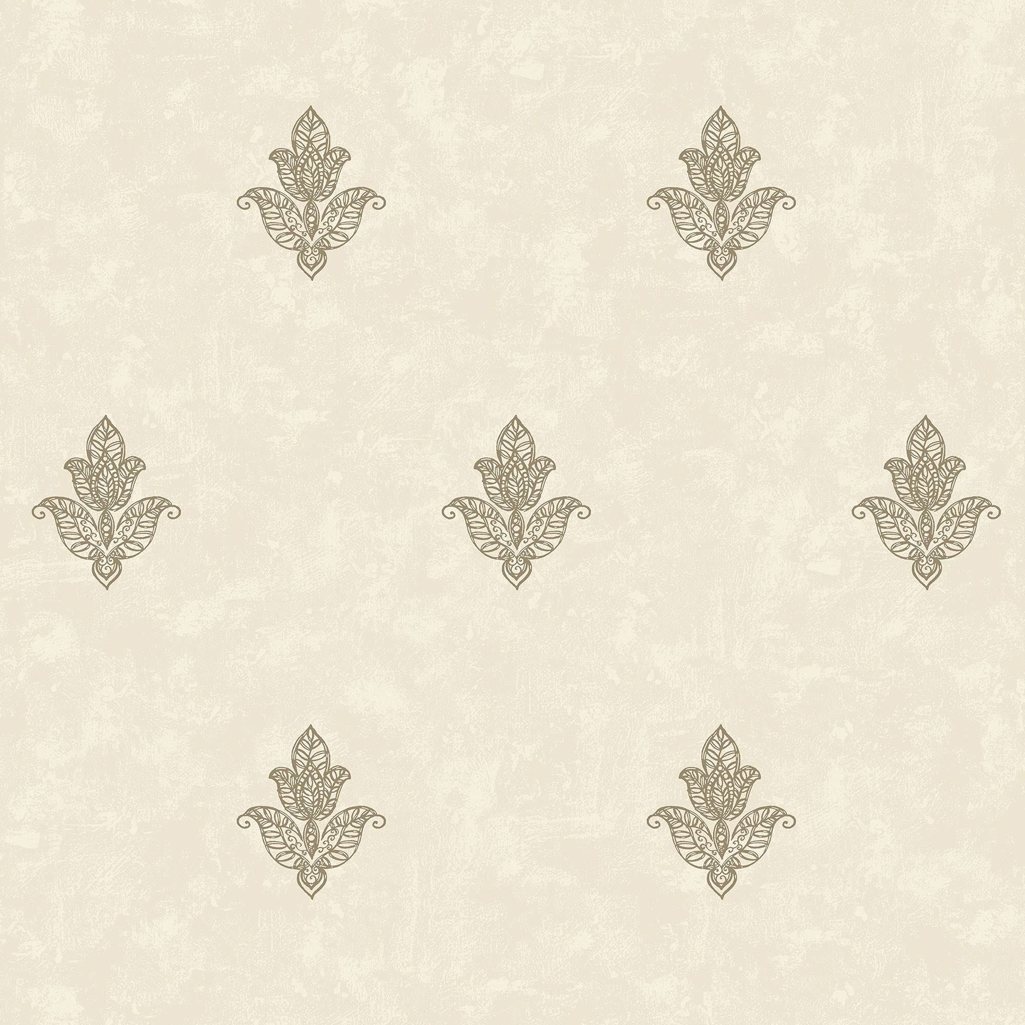 Galerie 7013 Emporium Mehndi Motif Wallpaper, Cream/Gold, 10m x 53cm