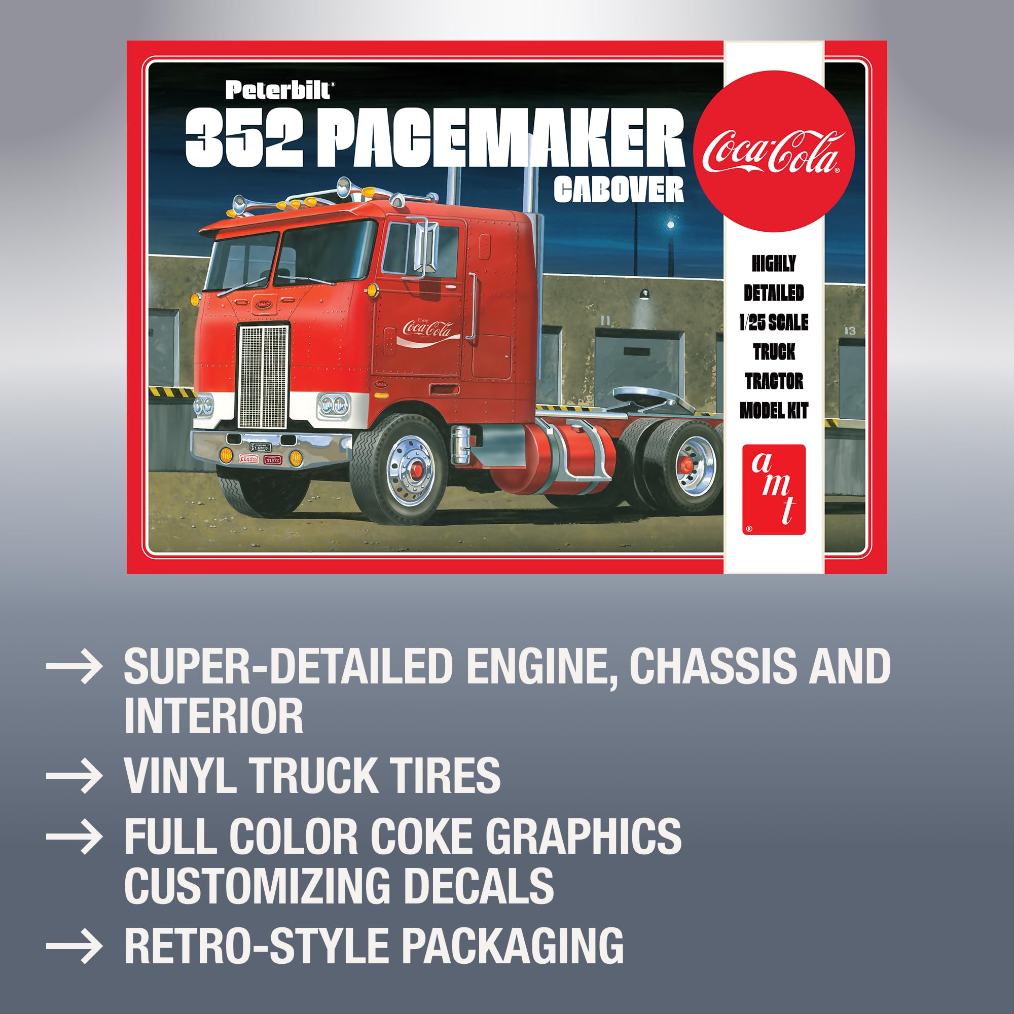 Amt Pacemaker Mua AMT Peterbuilt 352 Pacemaker Cabover (Coca Cola) 1:25 Scale Model ...