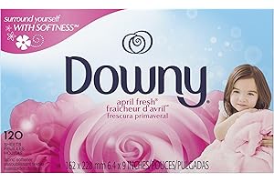 Downy Fabric Softener Dryer Sheets, April Fresh Scent, 120 Count, Pack of 3