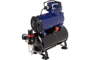 Paasche D3000R 1/5 HP Compressor with Tank, Regulator and Moisture Trap, Blue & Black