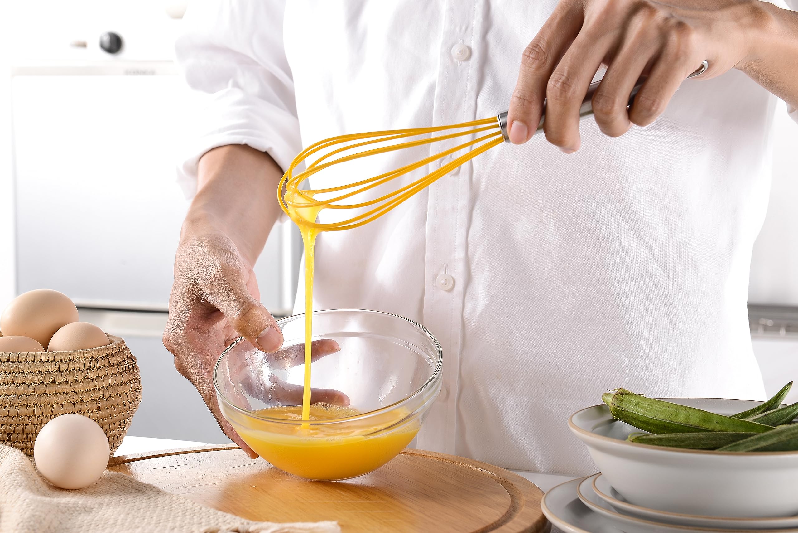 Silicone Spatula Set of 11 Kitchen Utensils with Iron Utensils Holder for Baking, Cooking, and Mixing,Cooking Spatulas Nonstick Cookware，Seamless and Flexible,Dishwasher Safe (Yellow)