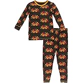 KicKee Thanksgiving Fall Pajama Set, Long Sleeve, Long Pants, Snug Fit Pajamas