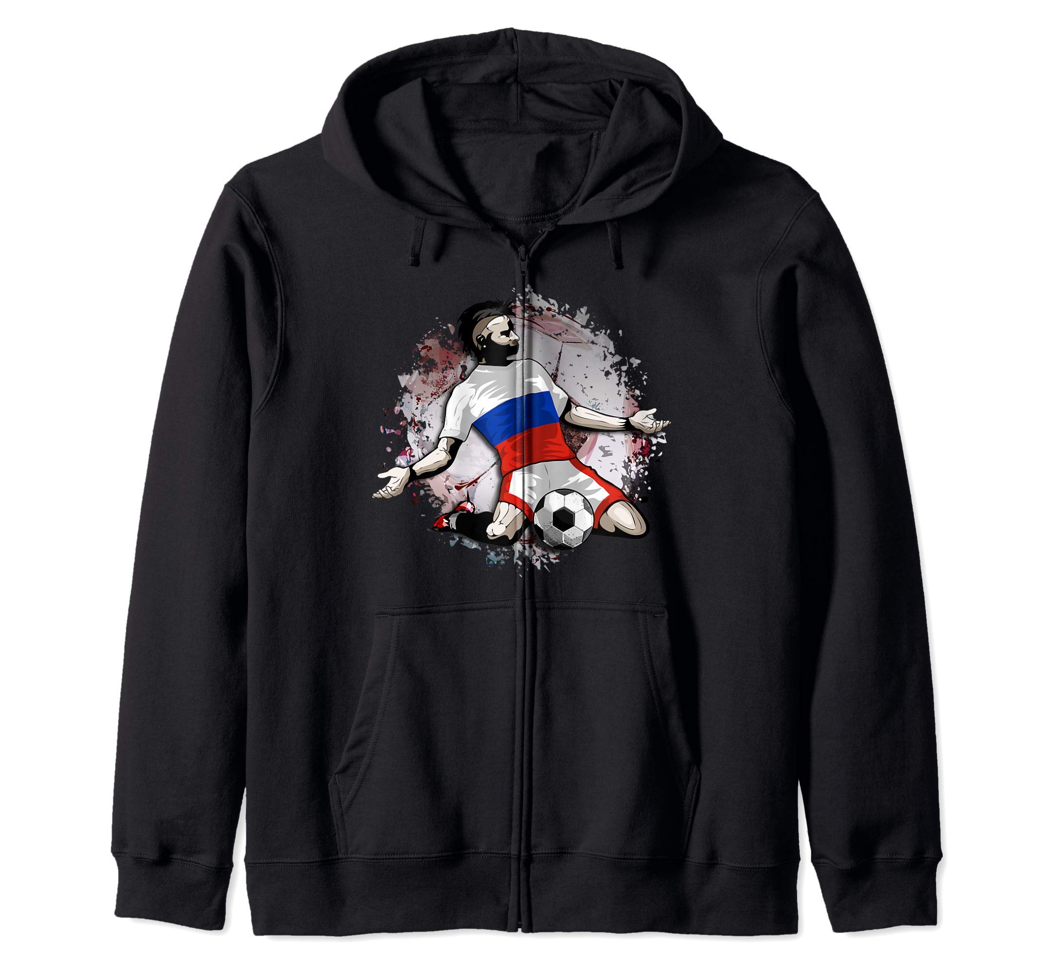Russia Soccer Russian National Flag Proud Football Lovers Zip Hoodie
